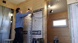 Отделка внутри каркасного дома вагонкой Штиль 14х121 сорт АВ # Работы перед зашивкой стен .