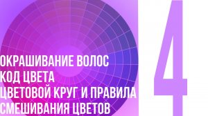 №04 Окрашивание волос Код цвета Цветовой круг и правила смешивания цветов