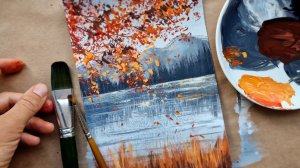ОСЕНЬ |Пошаговое рисование для новичков🍂 Гуашь