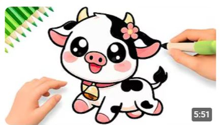 КАК НАРИСОВАТЬ МИЛУЮ КОРОВУ В СТИЛЕ КАВАЙИ 🐮😃