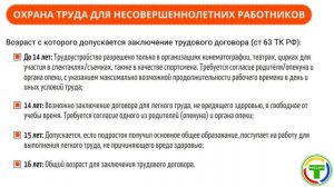 Вопросы по охране труда для инвалидов и несовершеннолетних