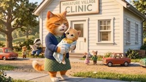 Котенок заболел гриппом после веселого дня 😢🤒 #Любящая забота мамы-кошки и счастливое выздоровл
