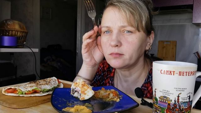 Мукбанг Тако, грибы, капуста