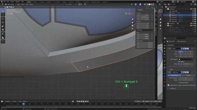 BLENDER Creating the Dune Ornithopter 17_Modeling section_Creating the door and windshield frame смотреть онлайн