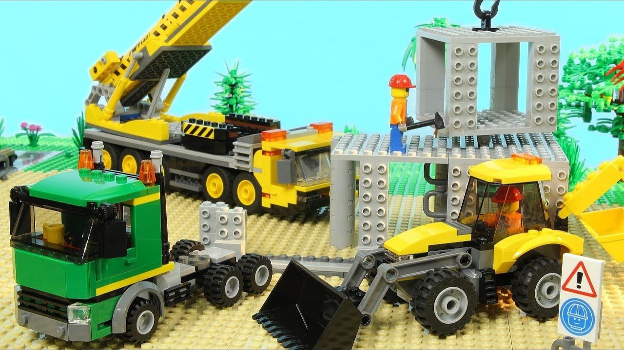 Lego Construction Site (Skyscraper Building, Mobile Crane, Excavator) смотреть онлайн