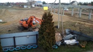 Незаконный снос забора в д. Петровское строителями ЦКАД