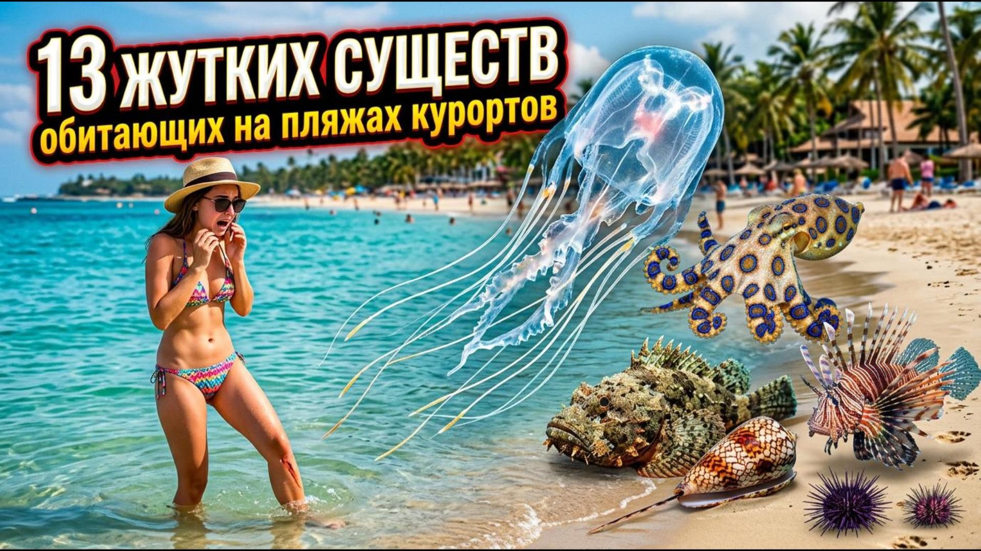 СМЕРТЕЛЬНЫЙ ОТПУСК! 13 Жутких существ - обитающих на пляжах курортов!