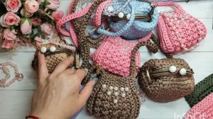 какие еще можно связать сумочки из остатков шнуров🧶