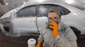 Покраска в переход  WV  Polo Белый цвет