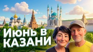 Июньская Казань: Зелень, купола и Кремль.