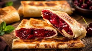 🍒 Хрустящие вишнёвые пирожки из фило. Много начинки и минимум теста