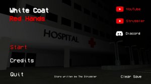 White coat. Red hands
