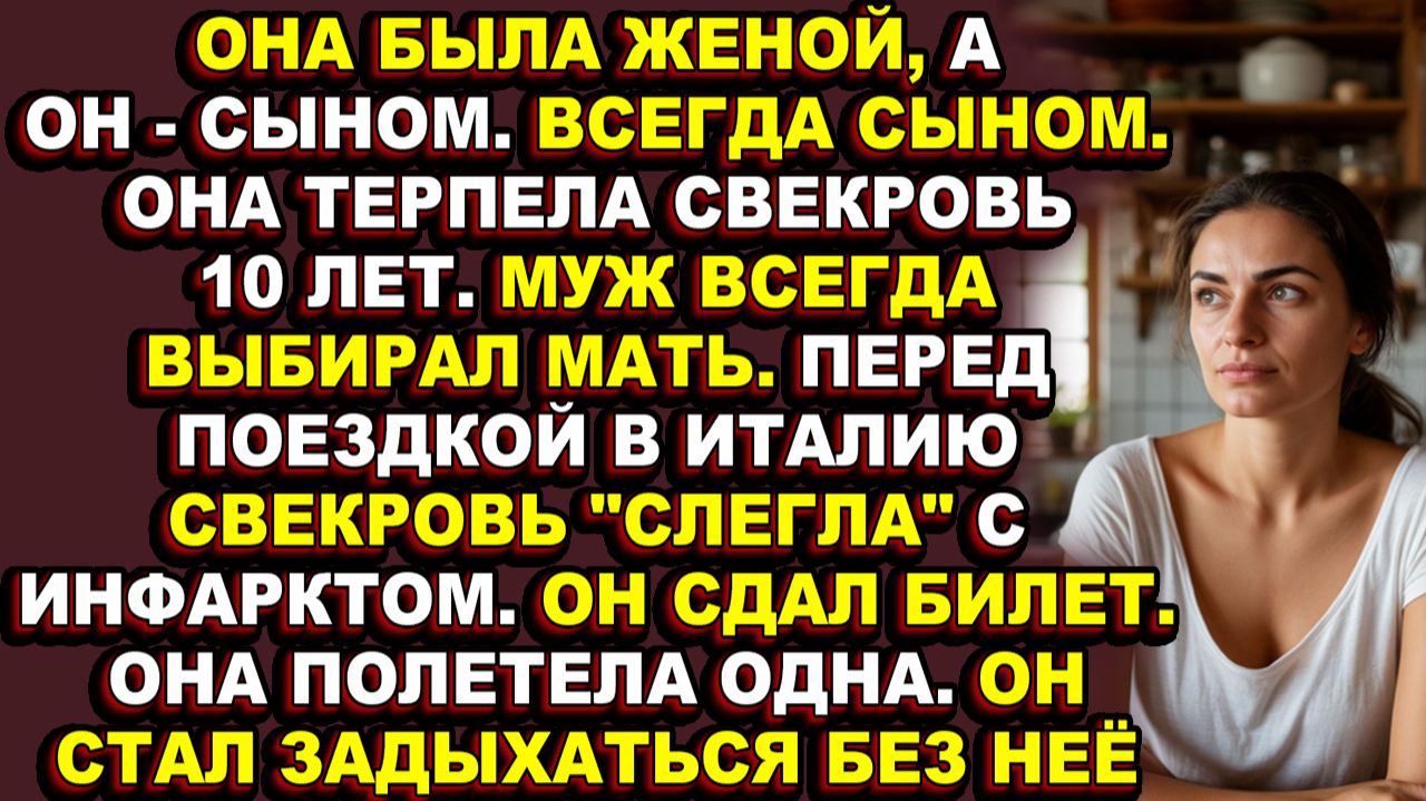 Истории из жизни|Свекровь манипулировала сыном, пока жена не ушла, и он понял, что потерял главное