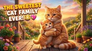 Распорядок дня мамы-кошки и котенка 🐱❤️ #Трогательная семейная история #Анимация милого кота #c