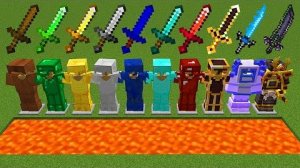 Какая броня лучше выдерживает лаву в эксперименте Minecraft