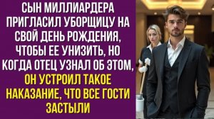 Сын миллиардера пригласил уборщицу на свой день рождения, чтобы ее унизить, но когда отец узнал