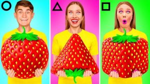 Геометрический Челлендж с Едой _ Потрясающие Кухонные Лайфхаки с BaRaDa Challenge