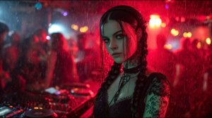 Hypnotic Dark Crimson Downpour Deep Industrial Tech Flow