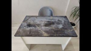 Реставрация старого стола под камень из эпоксидной смолы