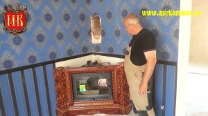 монтаж изразцового камина