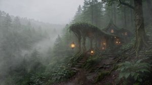 ELVENHALL ｜ Soothing Ambient Fantasy Music with Rain - Relaxing Meditative Ethereal Soundscape
