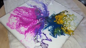 Акриловая заливка.Рисуем картину воздухом.Картина по шагам.Холст.AcrylicFluidPouring.FluidArt.