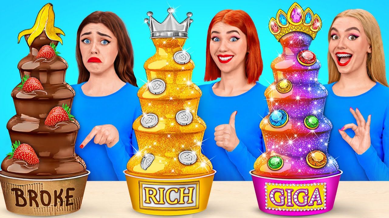 Богатые против разоренных против Giga Rich Food Challenge #Сумасшедший вызов смотреть онлайн