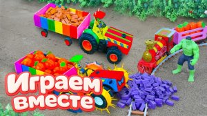 МУЛЬТИКИ ПРО СУПЕРГЕРОЕВ И ИГРУШКИ ДЛЯ ДЕТЕЙ! ИГРАЕМ НА ВЕСЕЛОЙ ФЕРМЕ С ХАЛКОМ №20