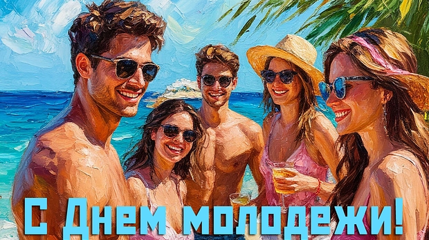 Молодость-это сила! С днём молодежи. Роскошная музыкальная открытка.