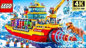 Гидравлический бурильщик LEGO Technic спасает попавшего в ловушку динозавра! | Забавный эксперимент