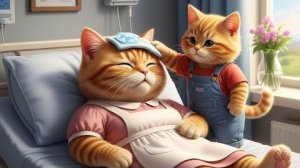Рыжий котенок утешает свою раненую маму — трогательная история о слезах и любви 😿❤️
