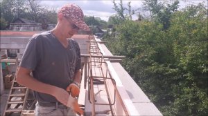 стена из газоблока.День 36-37. Каркас армопояса своими руками.