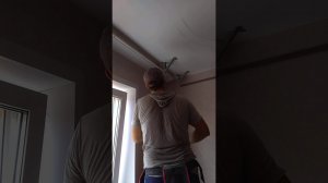 Натяжной двухуровневый потолок хоккейная коробка часть 1