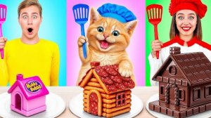 Кулинарный Челлендж: Я против Бабушки с Котиком | Фантастические Лайфхаки с Едой