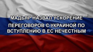Мадьяр назвал ускорение переговоров с Украиной по вступлению в ЕС нечестным