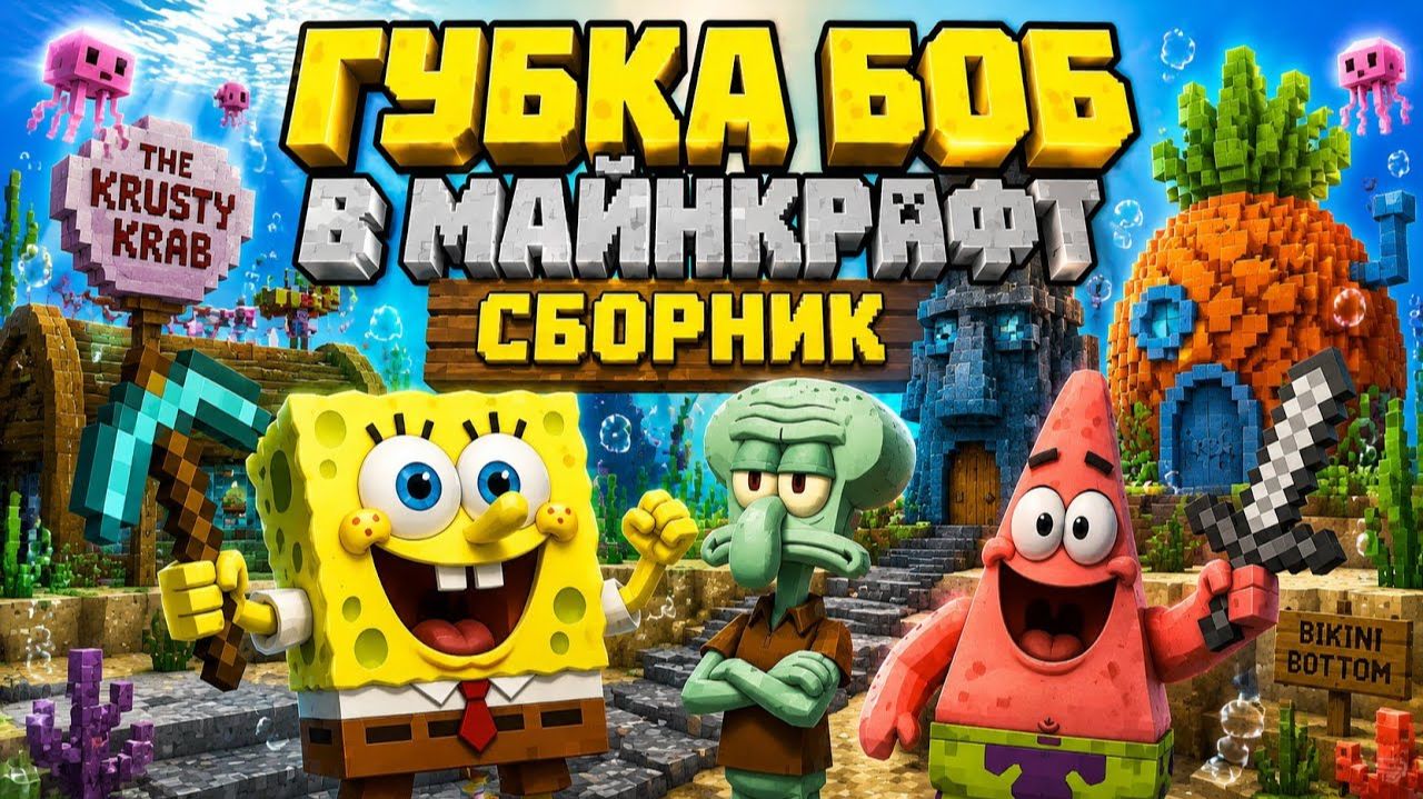 ГУБКА БОБ В МАЙНКРАФТ (СБОРНИК)