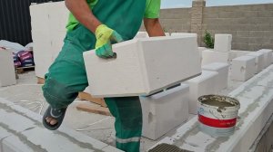 Кладка газоблока (2 и последующие ряды)