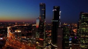 Москва Сити Ночная съемка Обзорная площадка