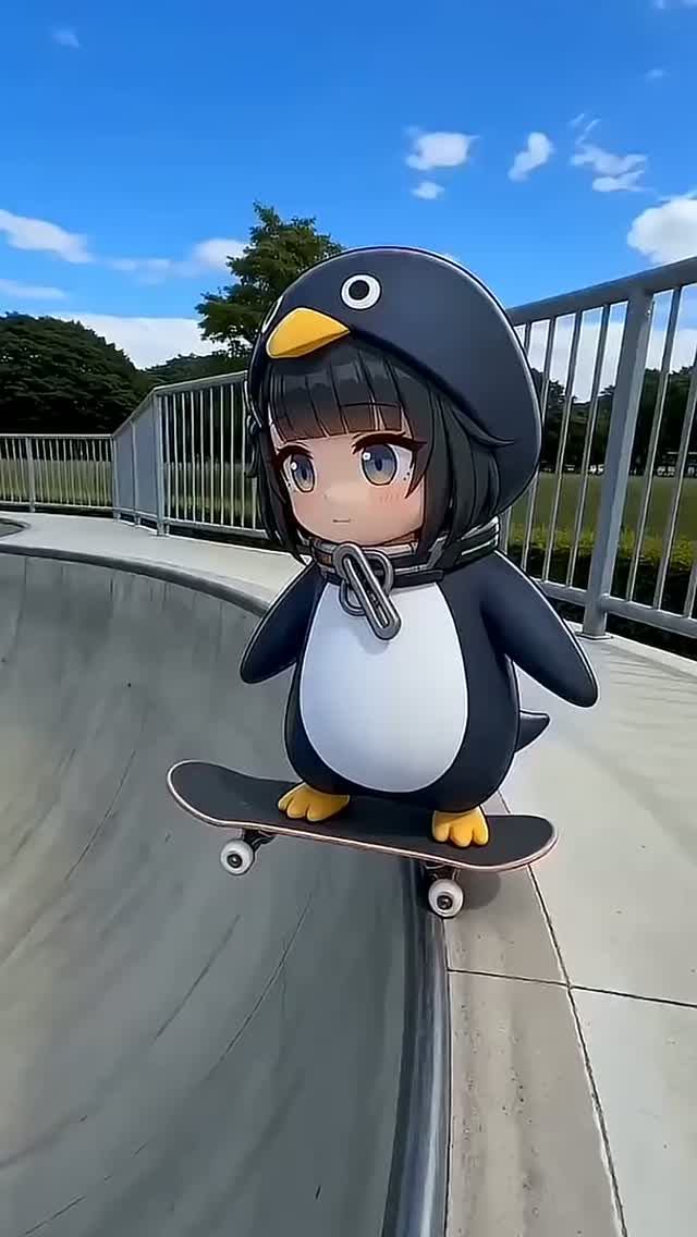 😎🐧🛹 Пингвиненок Гугу Гага катается на скейтборде как профессионал #shorts #gugugaga
