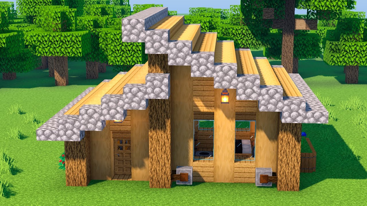 Идеальный Дом для Выживания в Minecraft - Простая Постройка из Дуба!