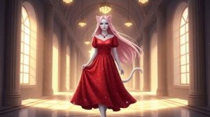 Королевская прогулка сияющей красной кошки 🦋🐈❤