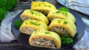 ЯИЧНЫЙ РУЛЕТ СО ШПРОТАМИ И СЫРОМ