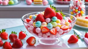 ASMR: Гладкие звуки нарезки кристальной клубники 🍓🎧
