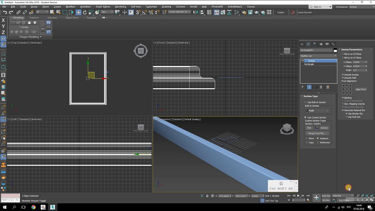 3ds Max уроки . Создание плинтуса с нуля смотреть онлайн