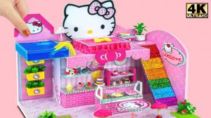 Как сделать домик для торта Hello Kitty для милого питомца ❤️ Миниатюрный картонный домик своими рук
