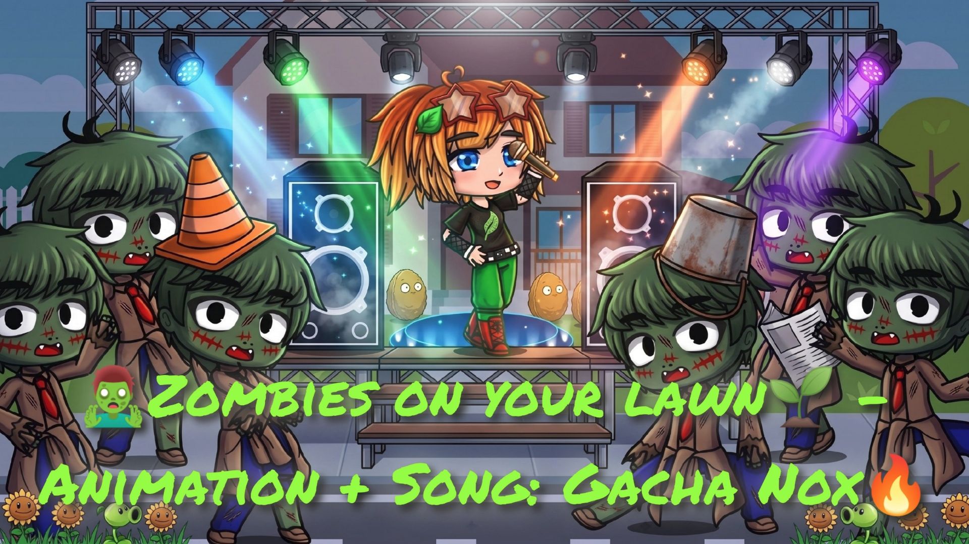 🧟Zombies on your lawn🌱 - Gacha Nox Animation #1 смотреть онлайн