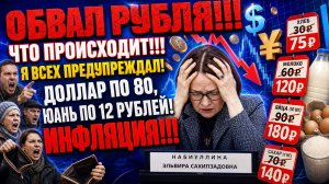 ОБВАЛ РУБЛЯ!!! ЧТО ПРОИСХОДИТ!!! Я ВСЕХ ПРЕДУПРЕЖДАЛ! ДОЛЛАР ПО 80, ЮАНЬ ПО 12 РУБЛЕЙ! ИНФЛЯЦИЯ!!!