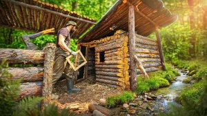 СТРОЮ И УЛУЧШАЮ ИЗБУ В ЛЕСНОЙ ГЛУШИ | СТРАННАЯ НАХОДКА и САЛАТ ИЗ ЛОПУХА