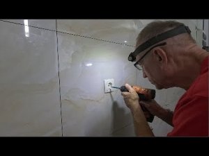 Установка розетки на керамогранитную плитку П