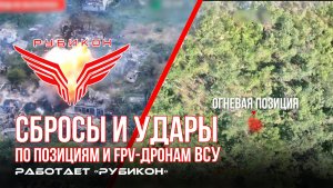 Донбасс. Сбросы и удары по позициям и FPV-дронам ВСУ.